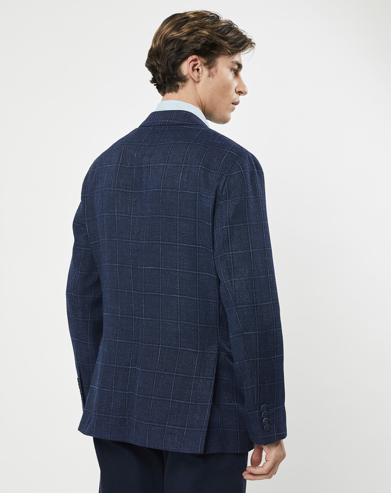 Hackett London Veste Fenêtre à carreaux bleue