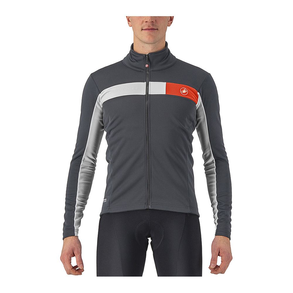 Castelli MORTIROLO 6S - Veste Homme dark gray/silver gray/red refl