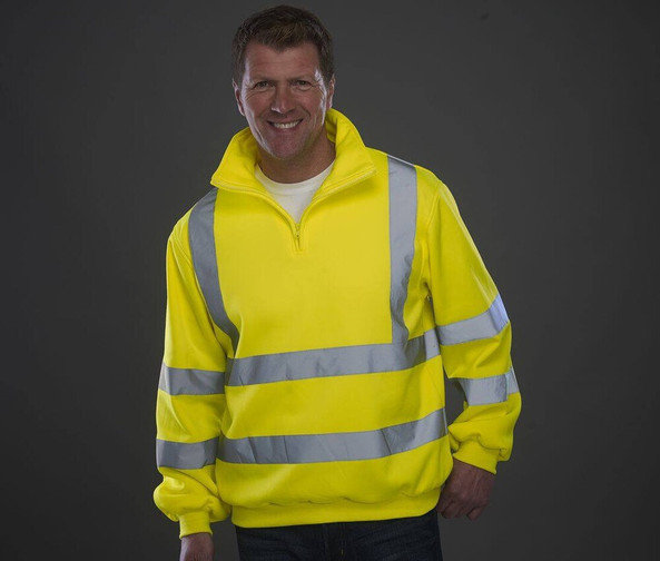 YOKO YKK06 - Sweat col zippé haute visibilité
