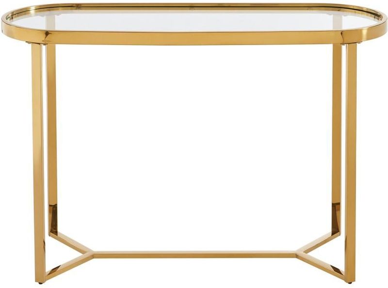 Pascal Morabito - JOLINY - Consoletafel - Transparant - Goudkleurig - Gehard Glas - Roestvrij Staal