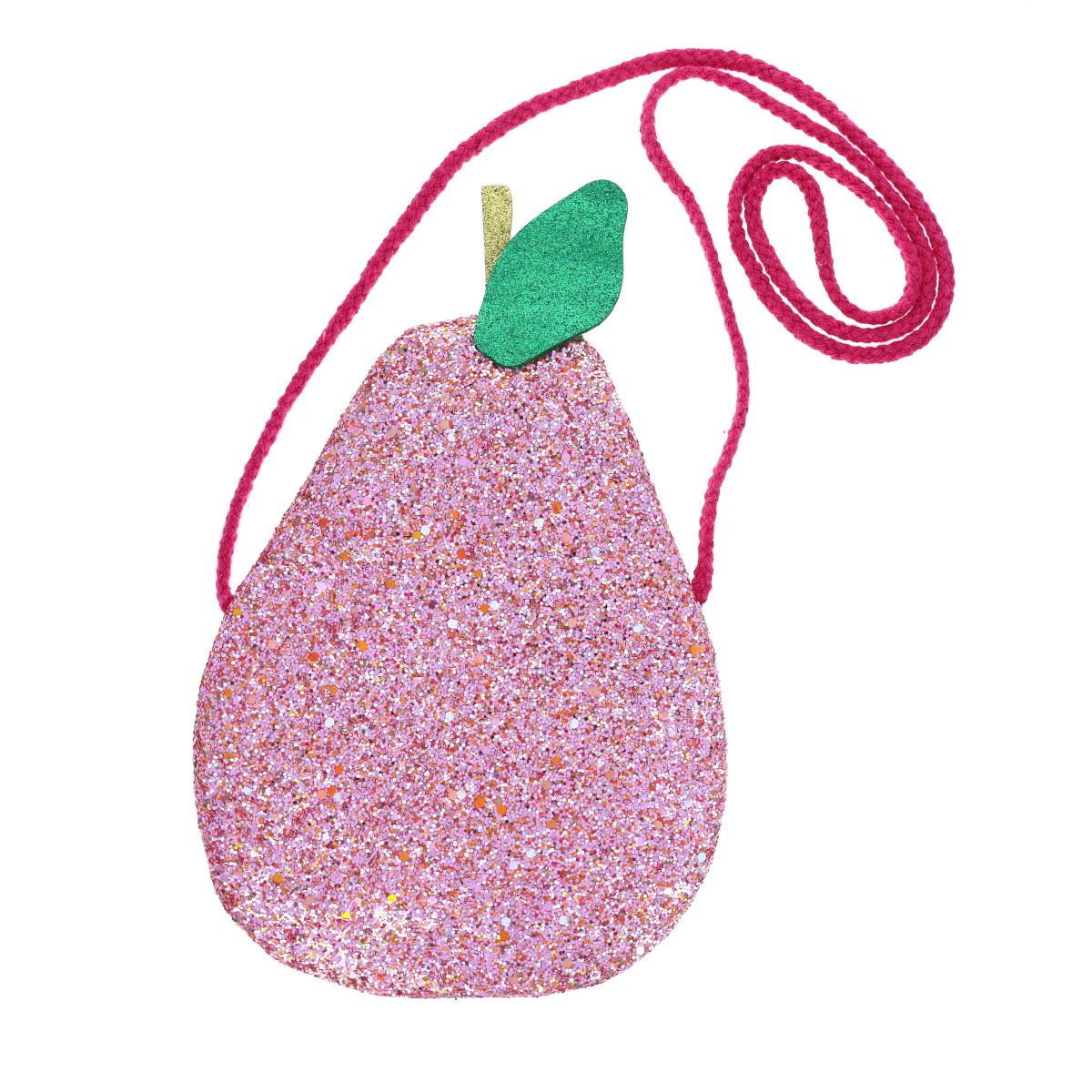 Sac bandoulière poire rose à paillettes - Dans mon jardin Roodoudou