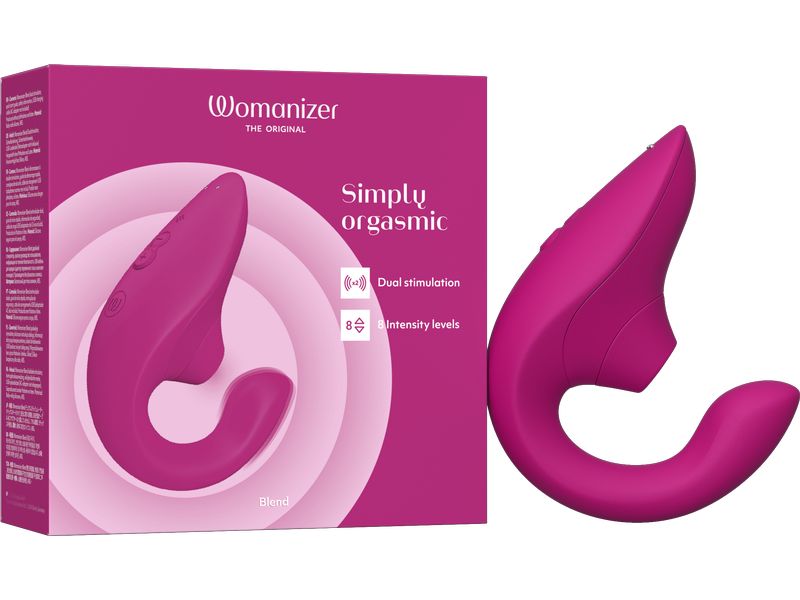Womanizer Vibrator Blend G-Spot and Clitoral Stimulator Pin Dualer Klitoris- und G-Punkt-Stimulator mit Pleasure Air und G-Punkt-Vibrationen