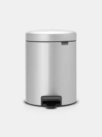 NewIcon Pedaalemmer, 5 liter, kunststof binnenemmer - Metallic Grey