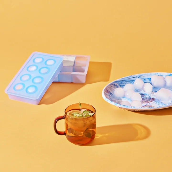 HAY - Silikon Eiswürfelbereiter rechteckig XXL, Cubes, eisblau