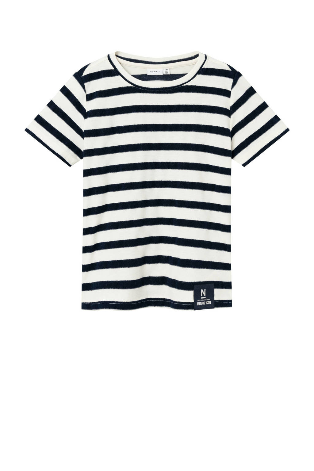 NAME IT gestreept T-shirt NKMDUNSTER donkerblauw/wit