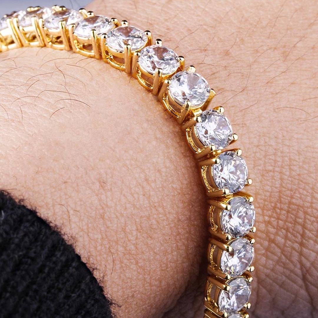 5mm Tennisarmband Gelb vergoldet mit Zirkonia
