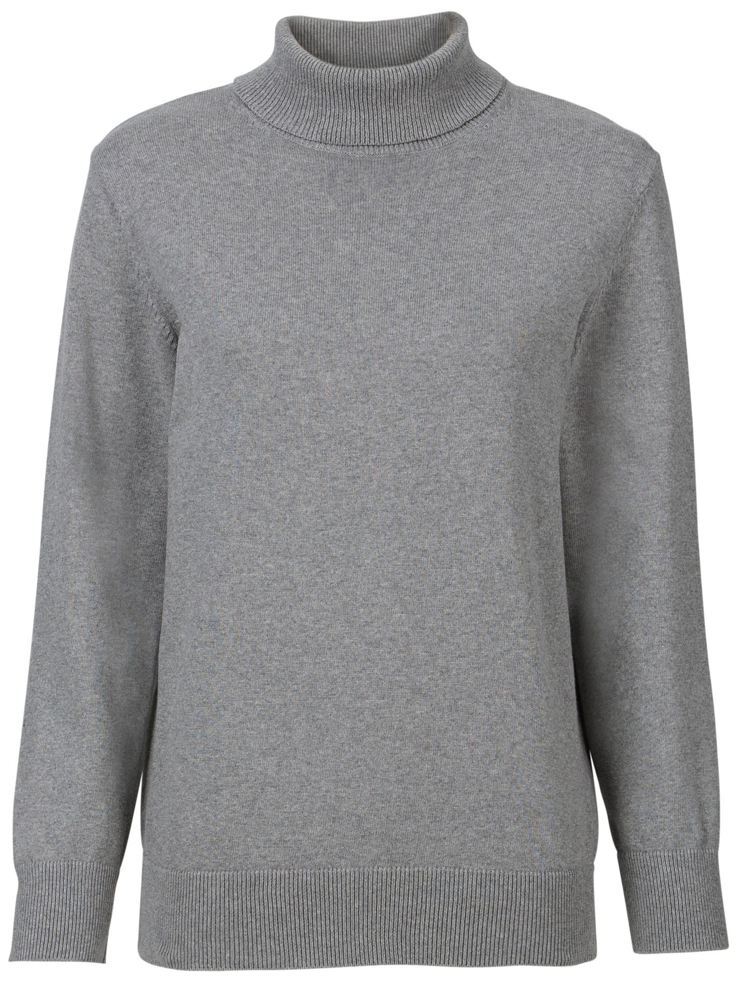 Rollkragenpullover in grau-meliert