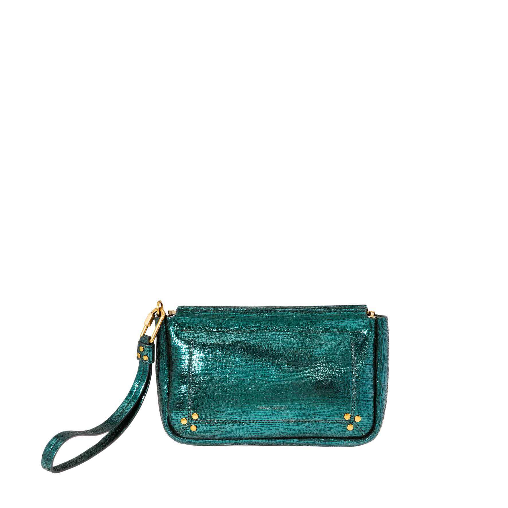 CLAP M - Pochette en cuir métallisé | Vert