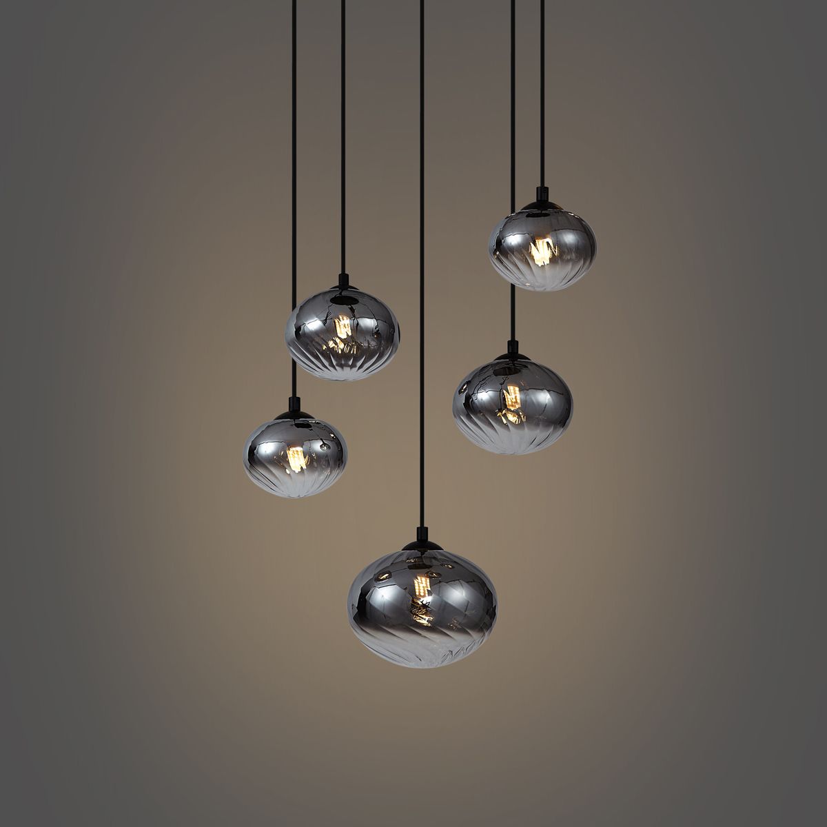 Moderne hanglamp zwart met smoke glas - Jia
