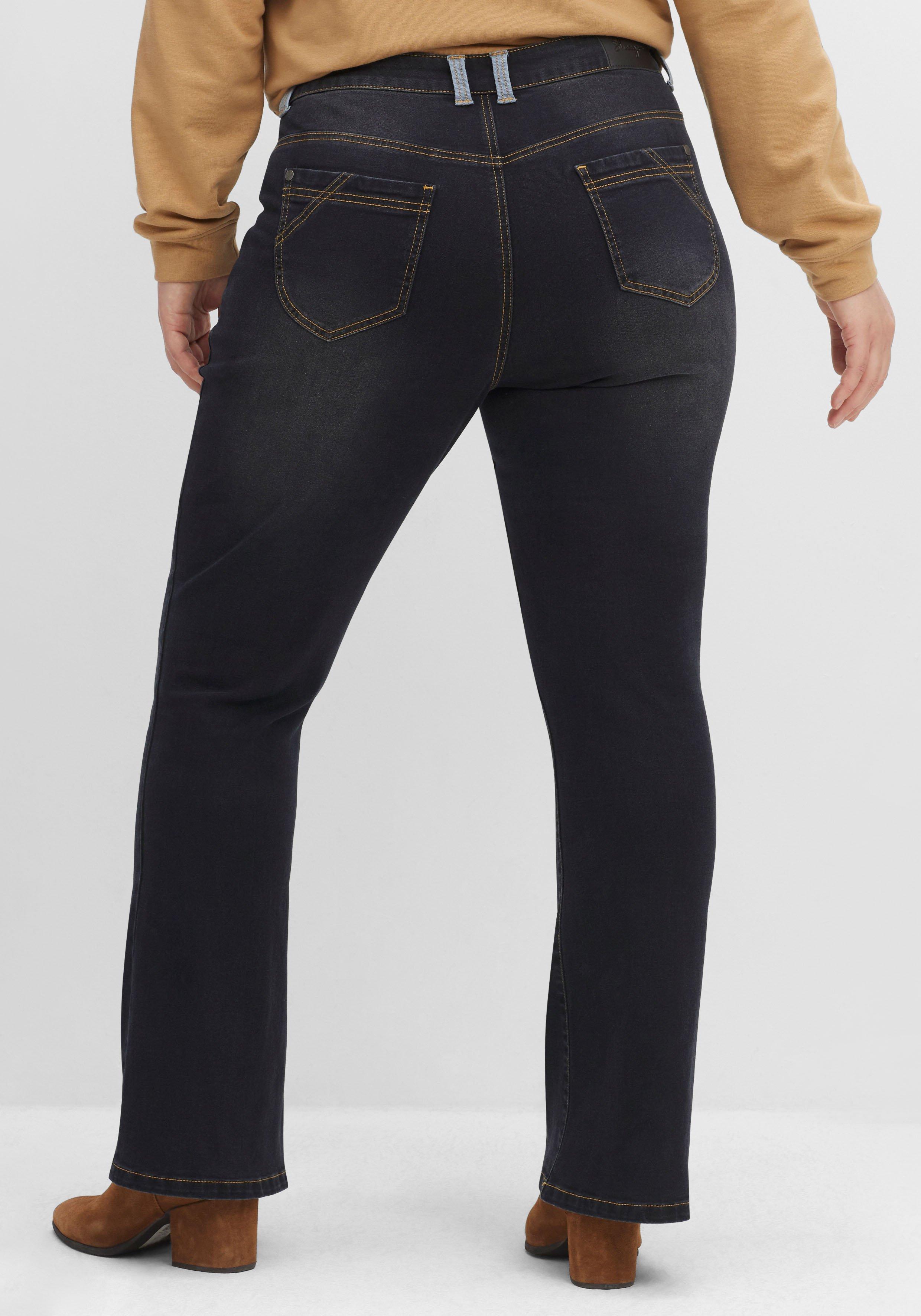 Bootcut-Jeans mit Kontrastdetails