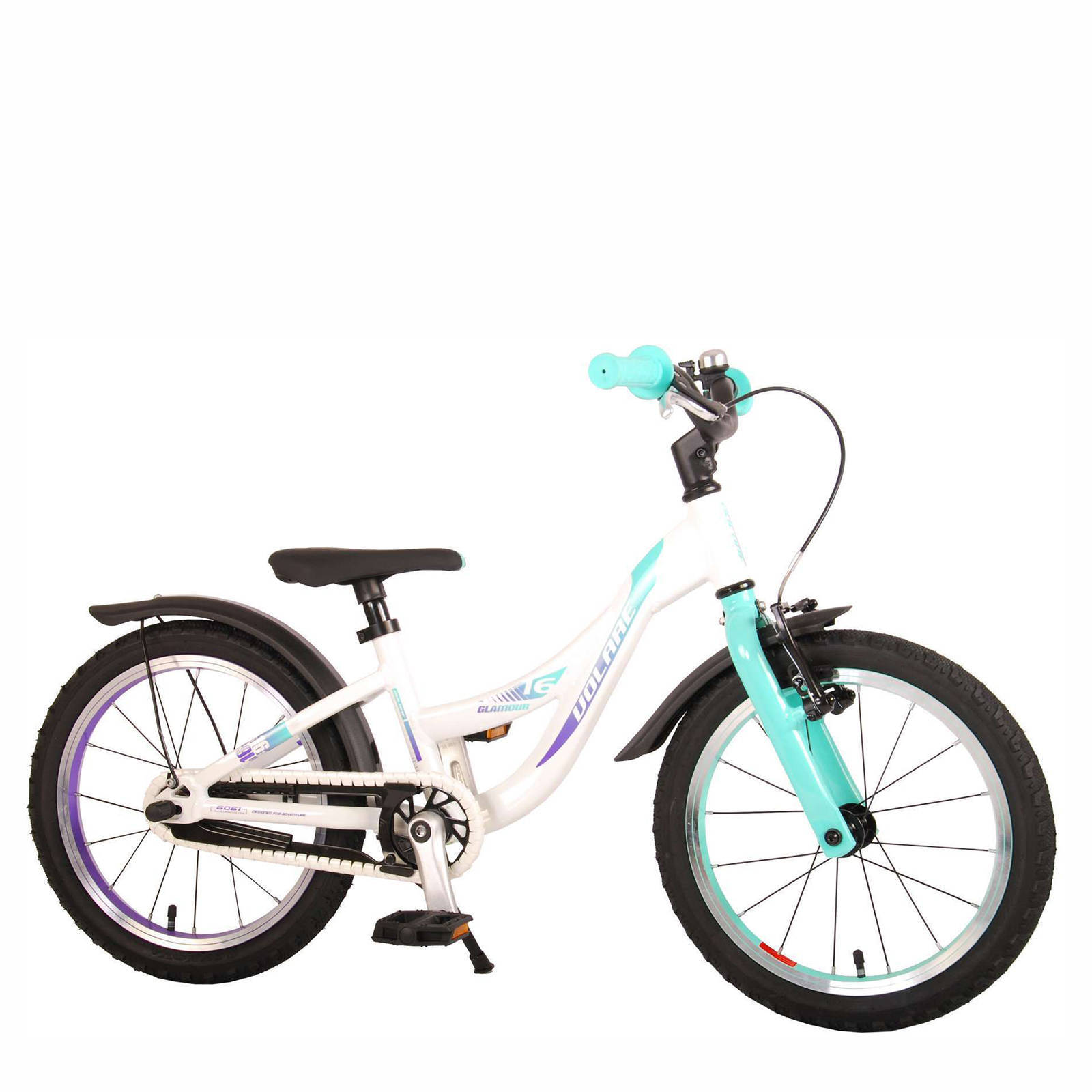 Volare Glamour kinderfiets 16 inch Parelmoer/ mintgroen