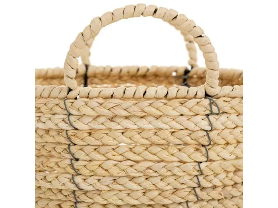 Panier en fibres naturelles et corde de papier marron D27x15/20,5