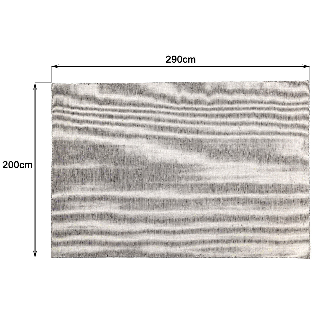 Macabane Tapis en Laine tissée Quentin blanc/gris - 290x200 cm