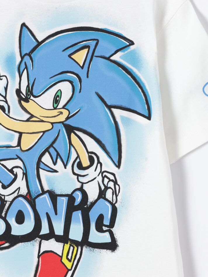 Camiseta Sonic Estampada - Branca