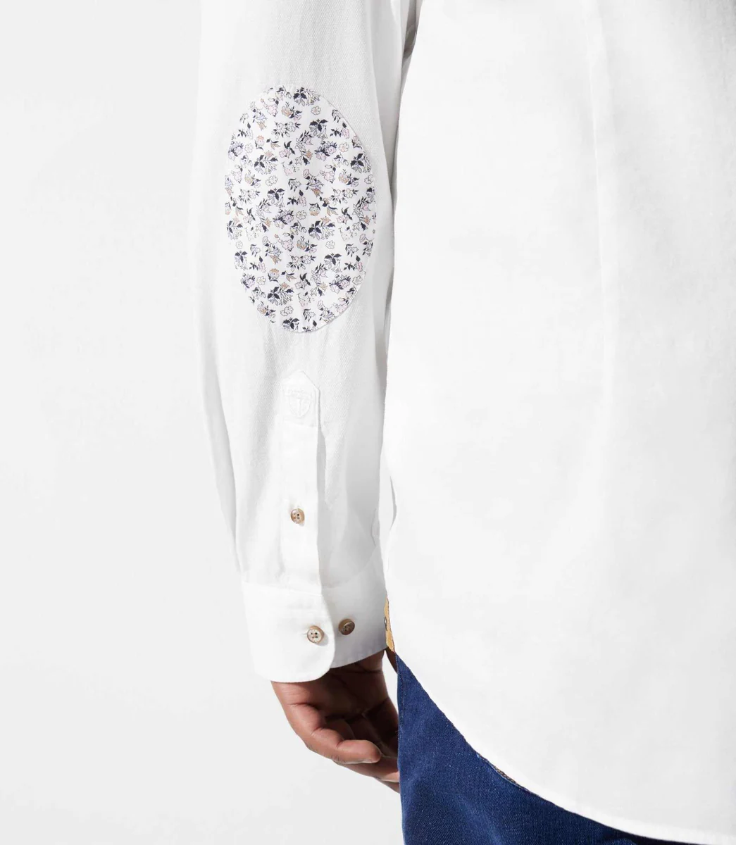 Chemise regular à coudières blanche KENTABT