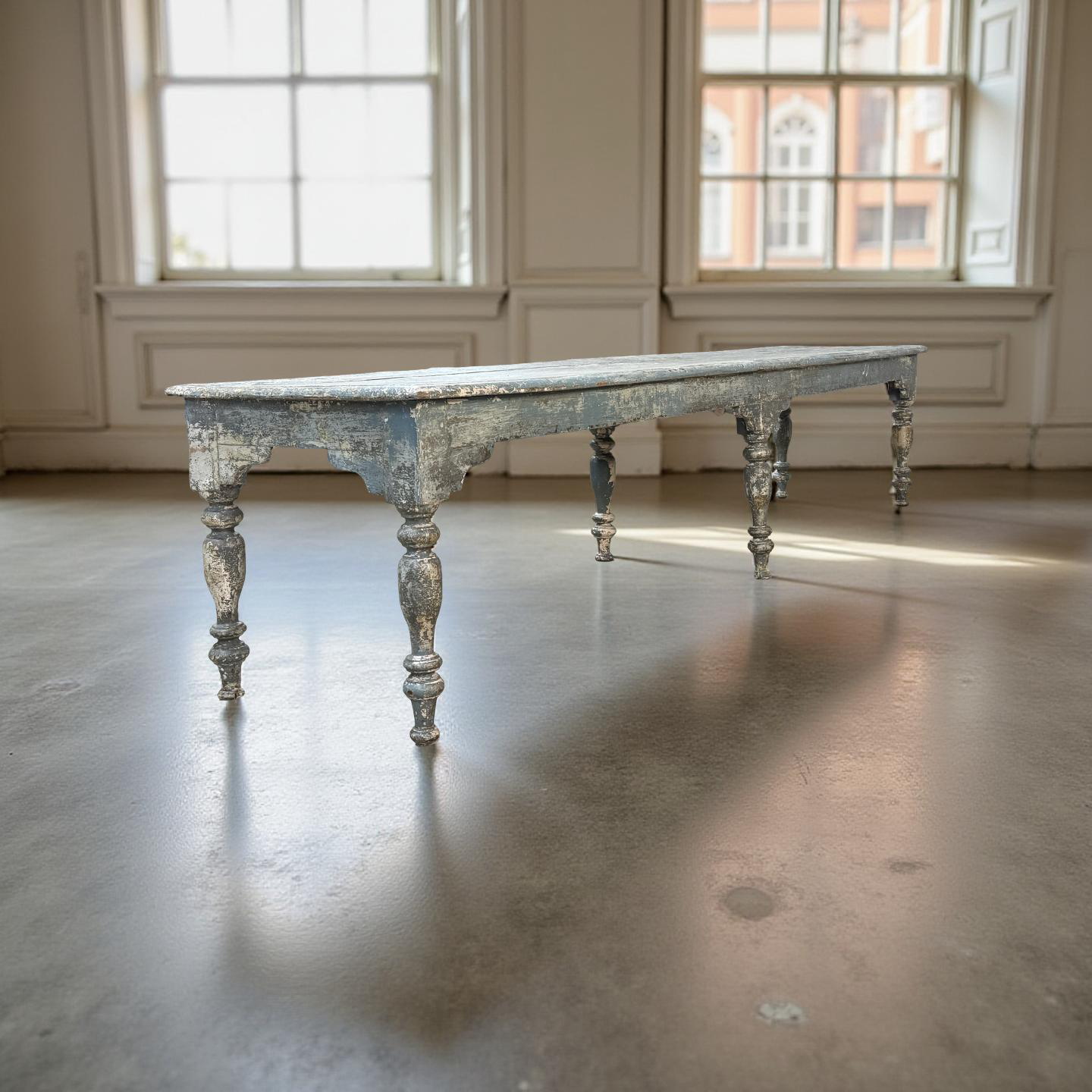 Salontafel blauw met 6 poten uniek