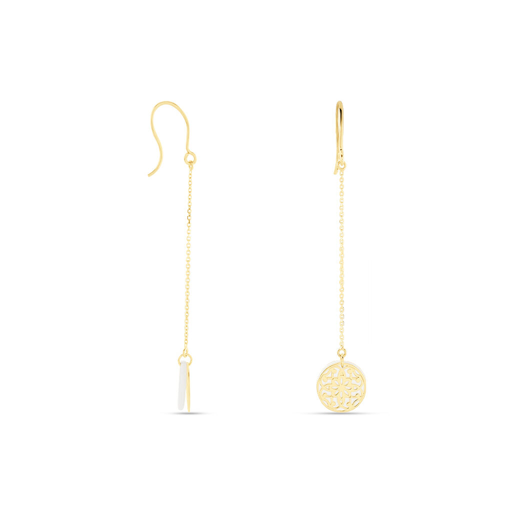 Boucles D'oreilles Pendantes Naïade Or Jaune Nacre