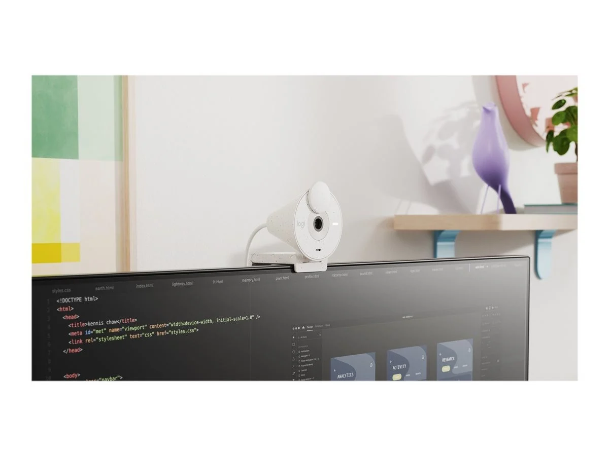 Logitech - Brio 300 Full HD webcam, Off-white