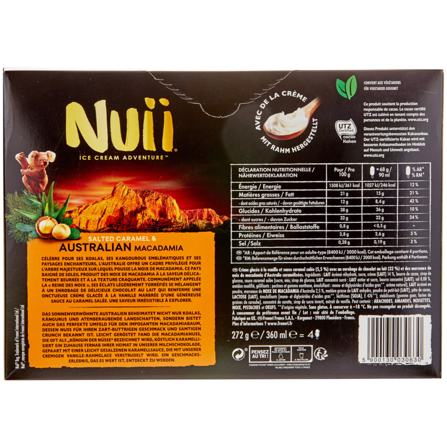Nuii Salted Caramel & Macadamia 4x90ml