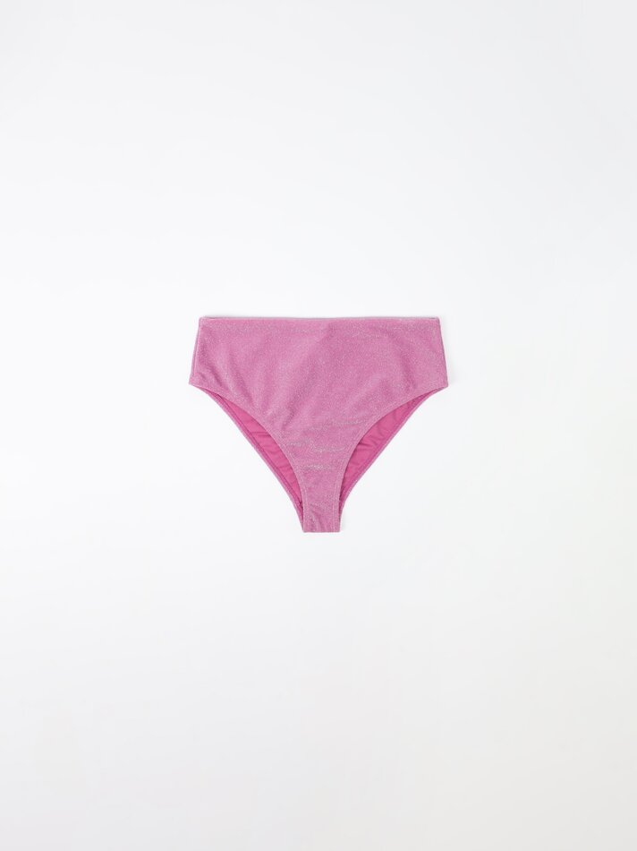 Calcinha de biquíni de cintura alta - Rosa