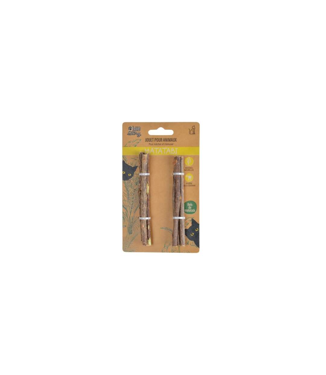 Paris Prix - Lot De 6 Bâtonnets à Mâcher matatabi 12cm Naturel