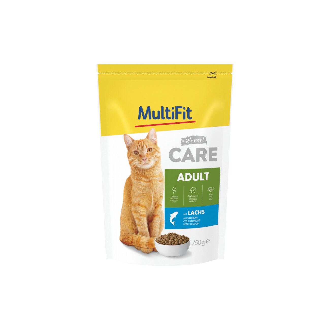 MultiFit Care Trockenfutter Katze, Adult, Lachs 750 g