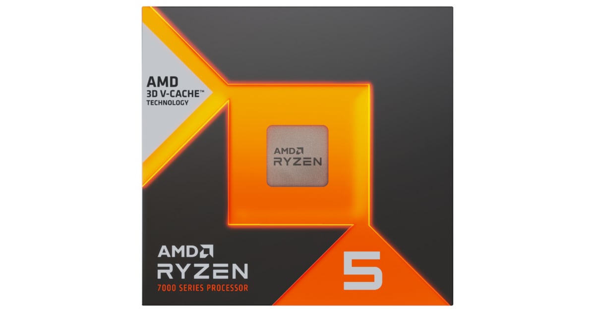 AMDRyzen 5 7500X3D, 4.0 GHz (4.5 GHz Turbo Boost) socket AM5 processor  (Unlocked, Boxed)