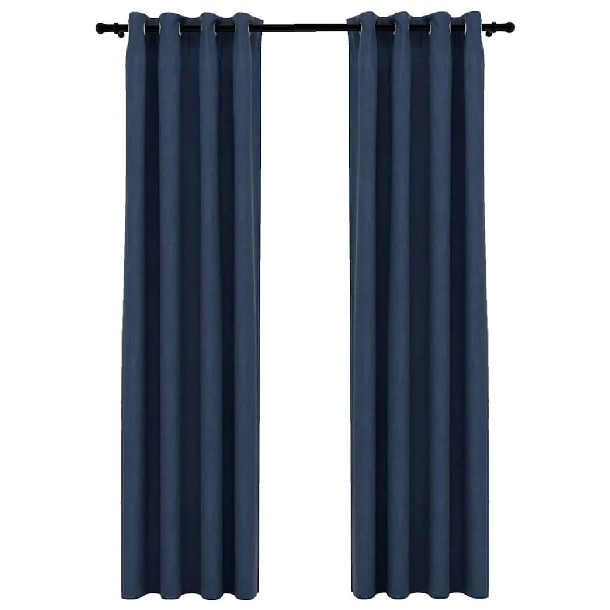 vidaXL Rideaux Occultants Aspect Lin Bleu