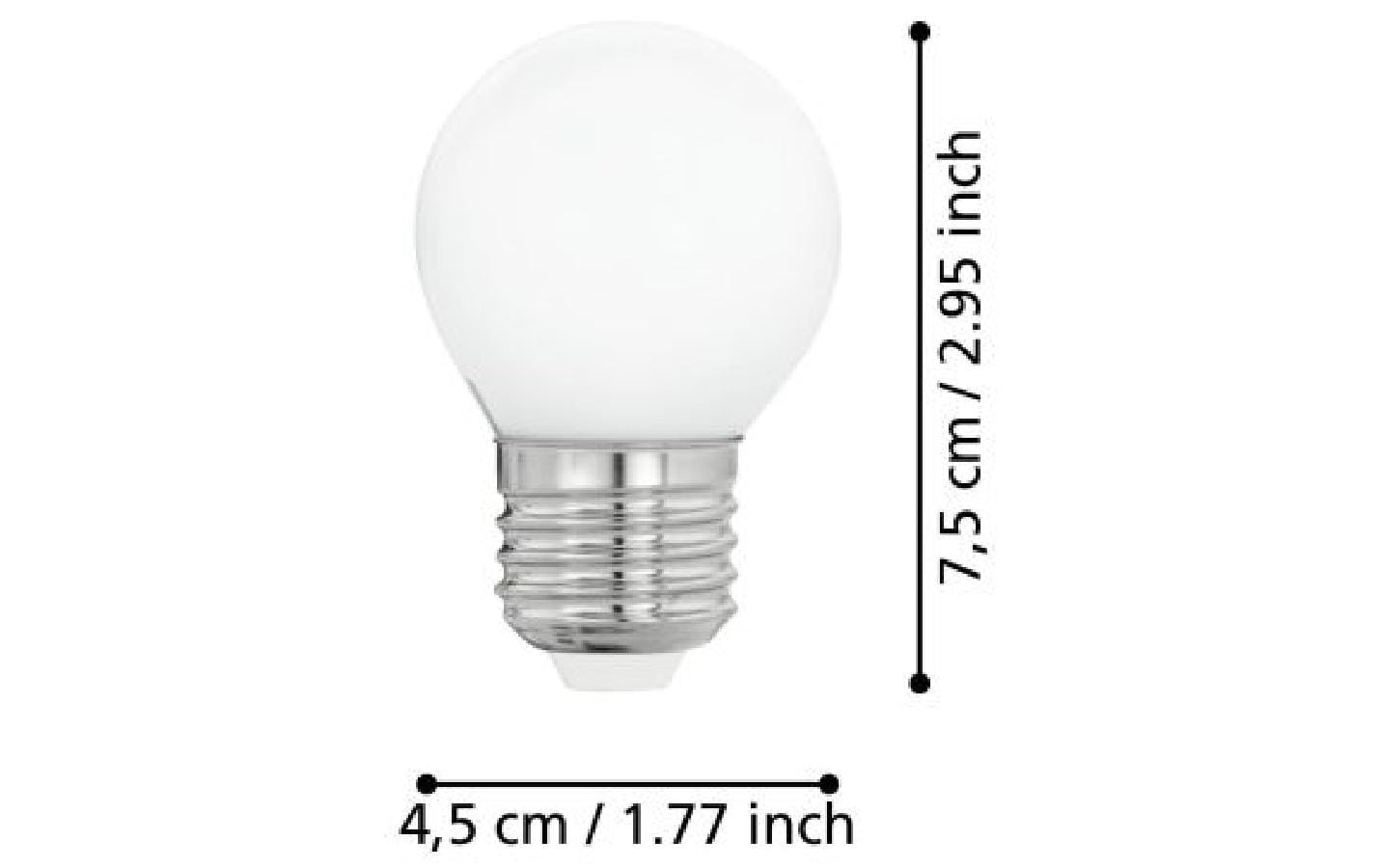 Lampe 4 W E27 WarmweissLED-Leuchtmittel mit weissem Glas