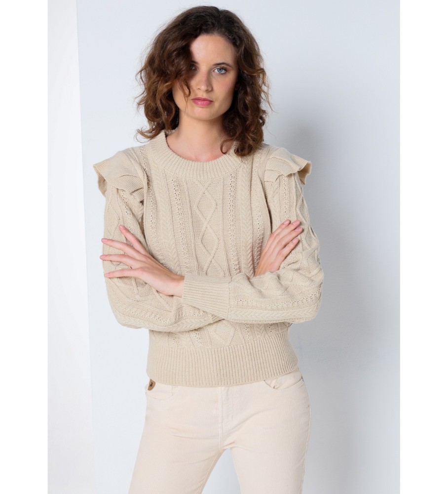 Blusa Lois Jersey com babados bege
