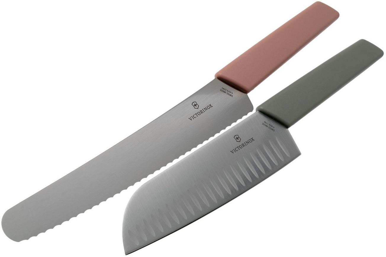 Victorinox Swiss Modern tweedelige messenset, broodmes en santoku