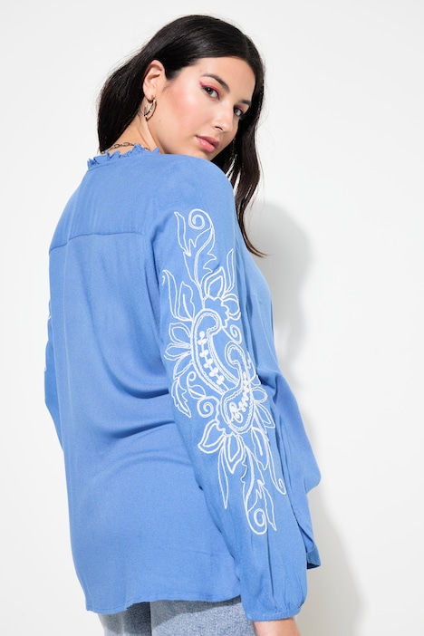 Bluse, Loose Shape, Stickereien,