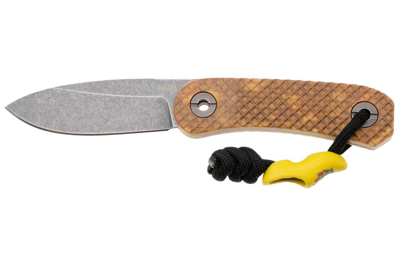 Knafs (Neder)Lander 4, Stroopwafel Scales, Knivesandtools Exclusive vaststaand mes, Ben Petersen design