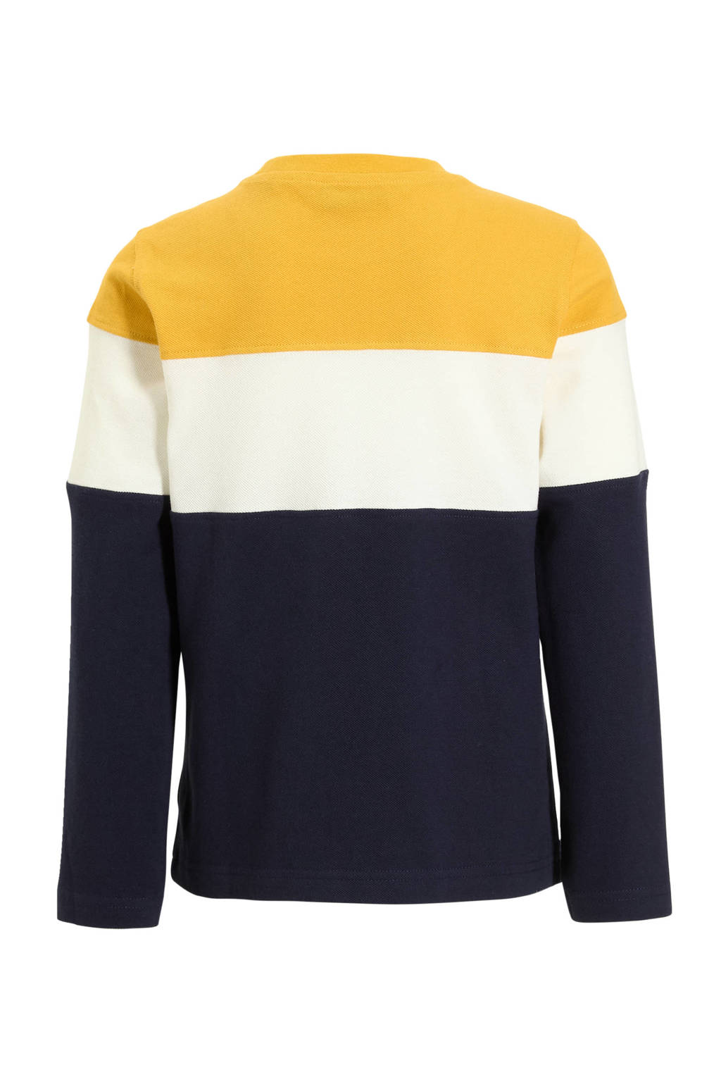 anytime longsleeve colourblok blauw / wit / geel