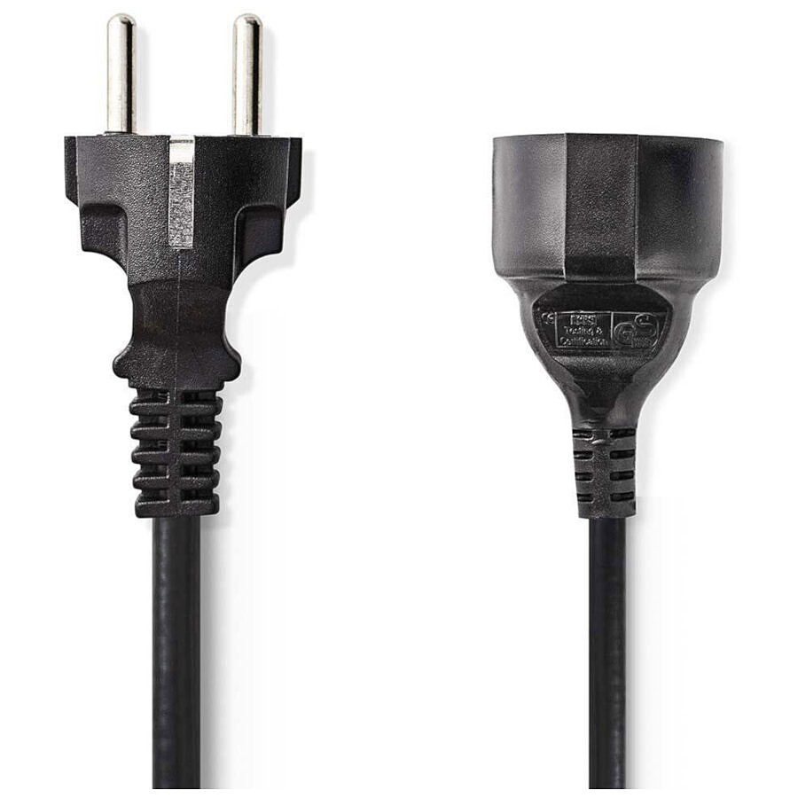 NEDIS Rallonge électrique droite noire - 3 mètres