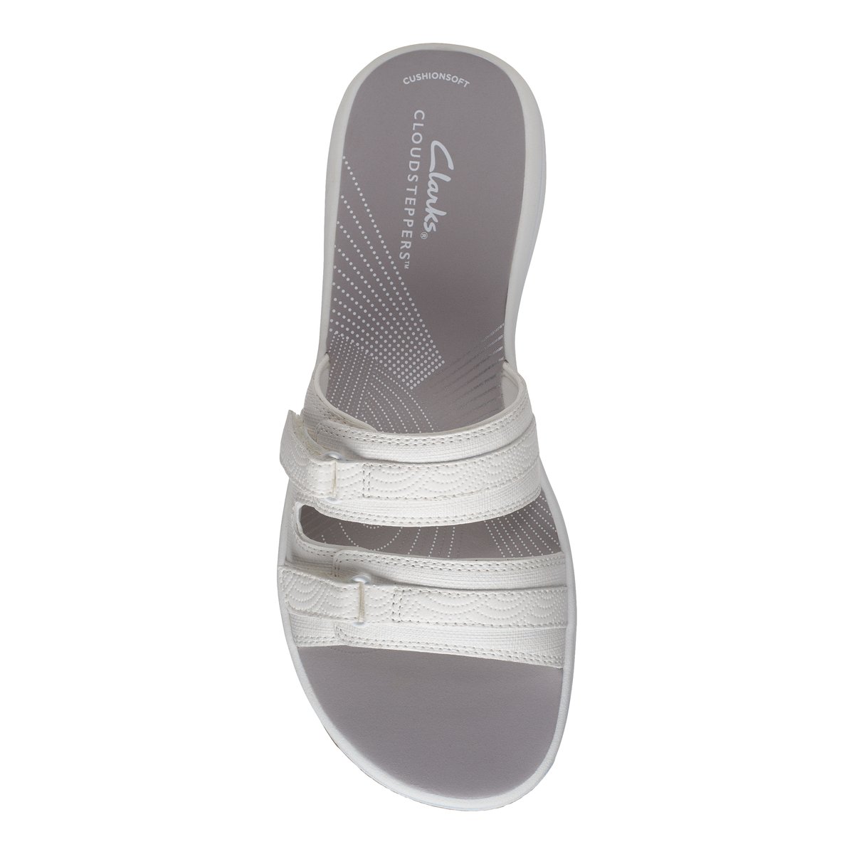 CLARKS-Breeze_piper-Sandales à glissière - Talon plat - Blanc
