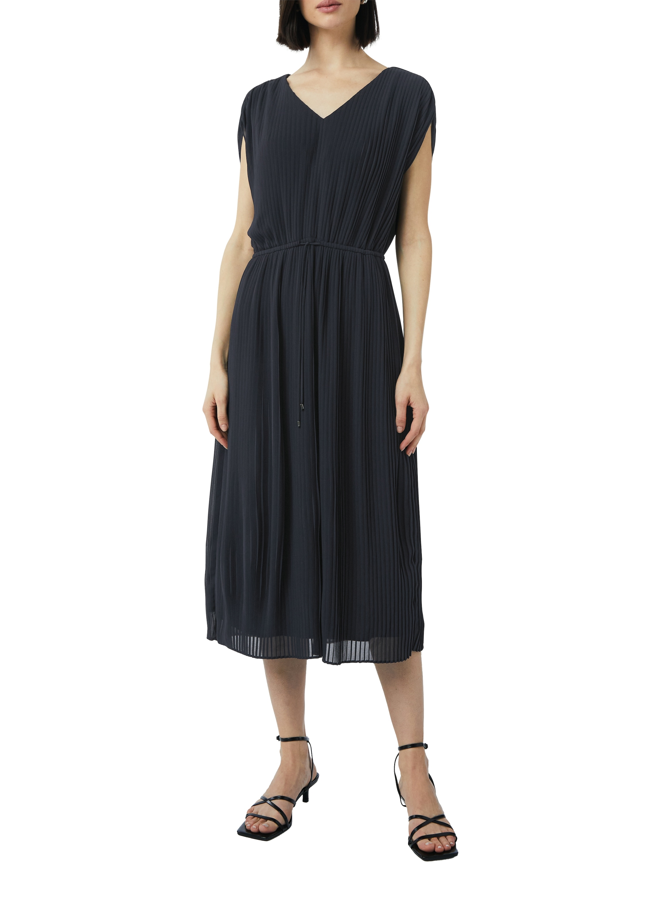 Comma Midikleid Ohne Taschen ohne Ärmel und mit Kordel