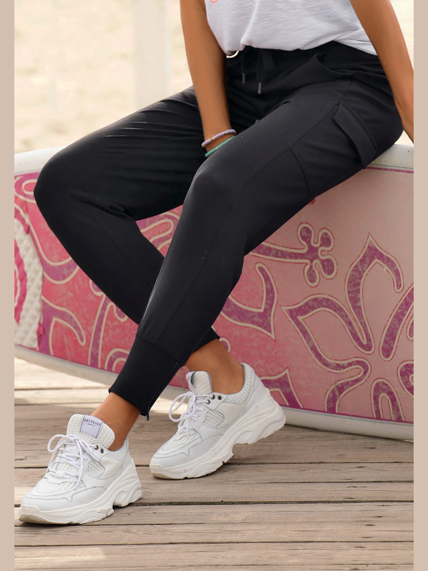 Pantalon de jogging ceinture élastique avec cordon