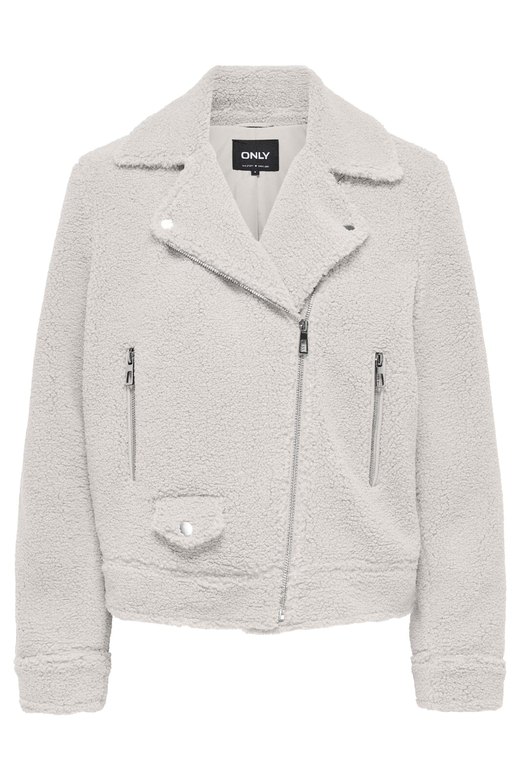 Only Onlrio Teddy Biker Jacket Cc 4577747 white sand