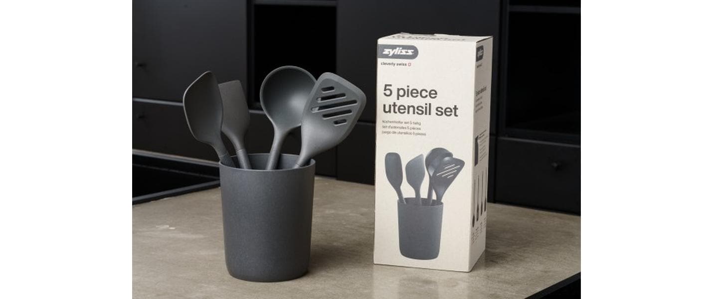 zyliss Kochbesteck-Set »mit Ständer 5-teilig, Grau/Schwarz«