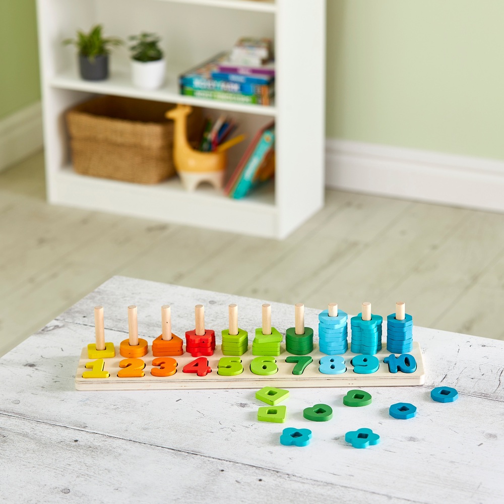 Eichhörnchen-Spielset aus Holz: Zähl- und Stapelset