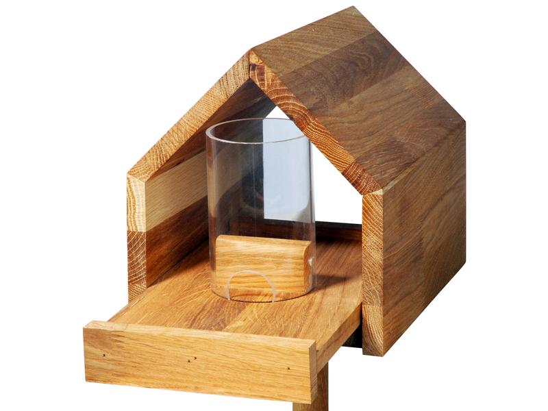 LUXUS-VOGELHAUS Vogelfutterhaus Bauhaus I, 20.5 x 28 x 23.5 Vogelhaus mit Ständer