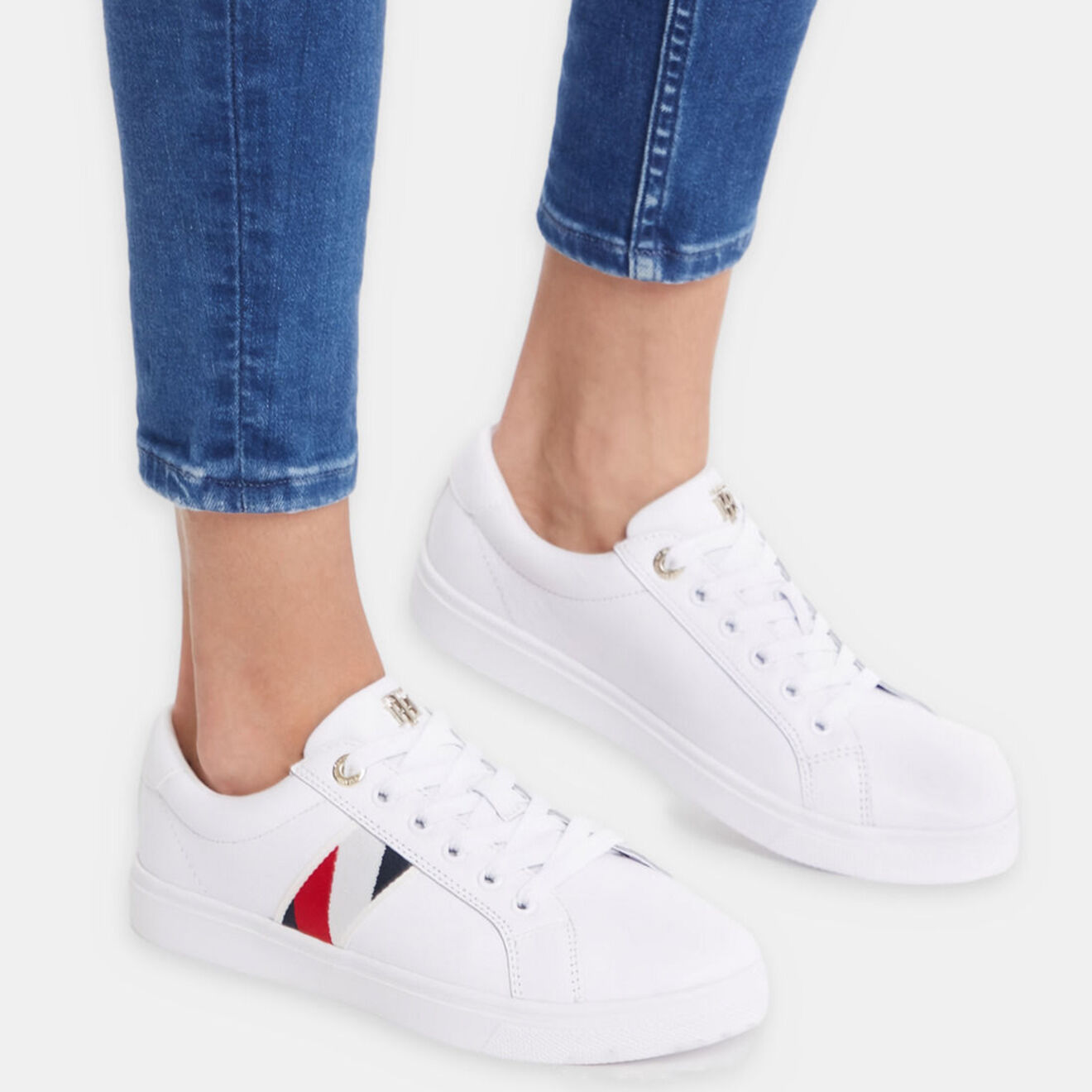 Tommy Hilfiger Baskets en Cuir Corporate Cupsole blanches