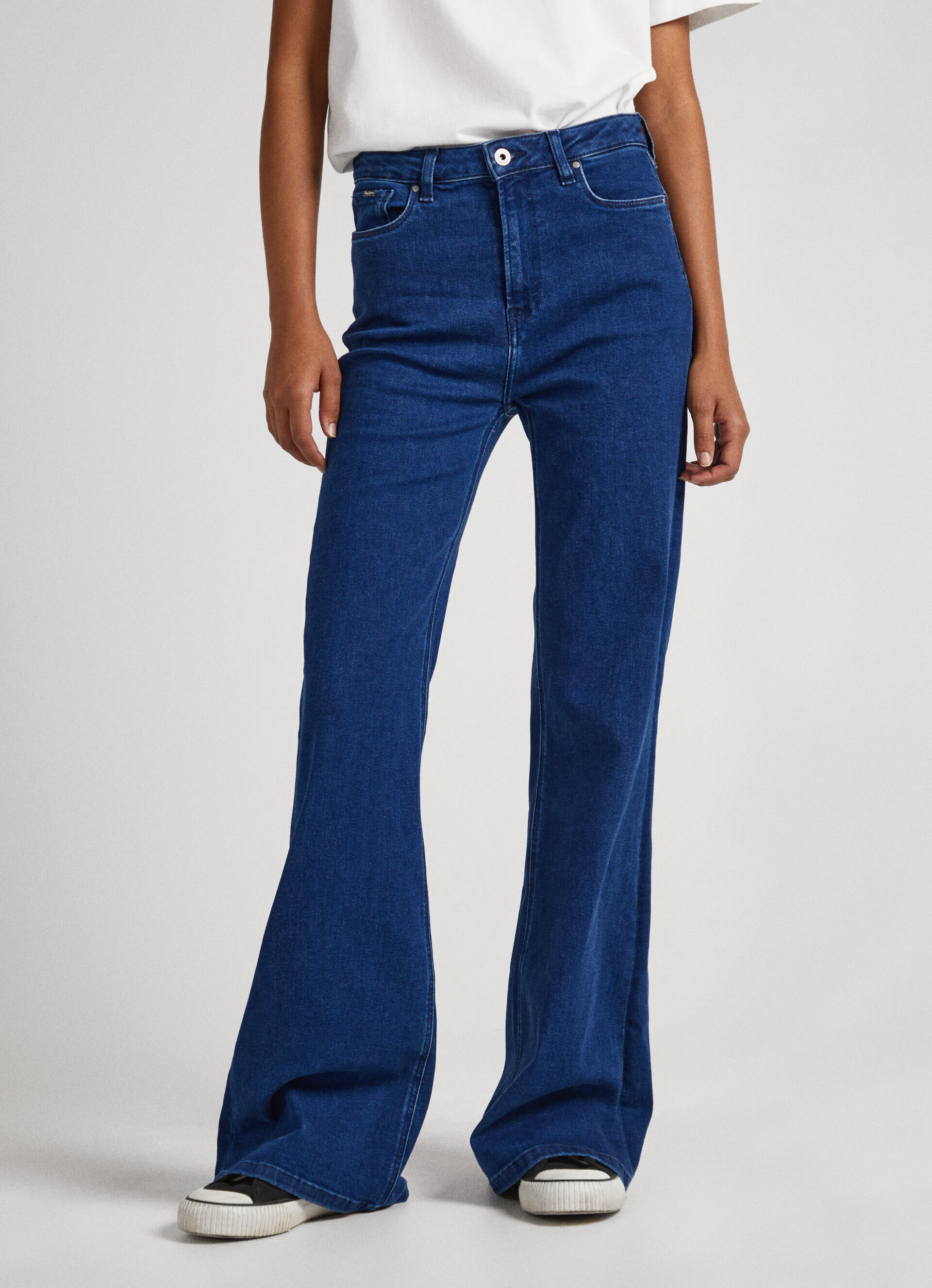 Calça jeans Willa Fit Flare de cintura alta - jeans
