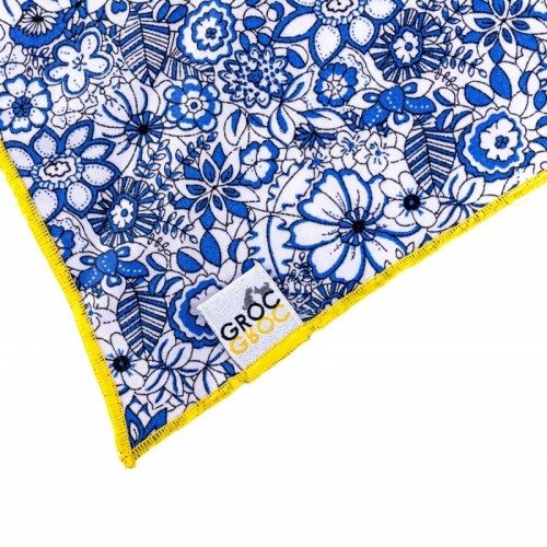 Bandana azul com estampa floral para cachorro