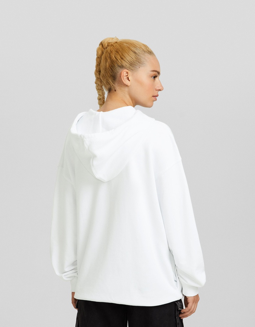 Moletom com capuz Bershka Wearable Art com estampa