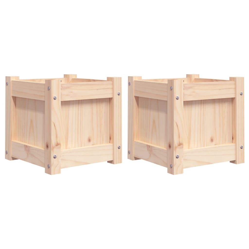Jardinières 2 pcs bois de pin massif