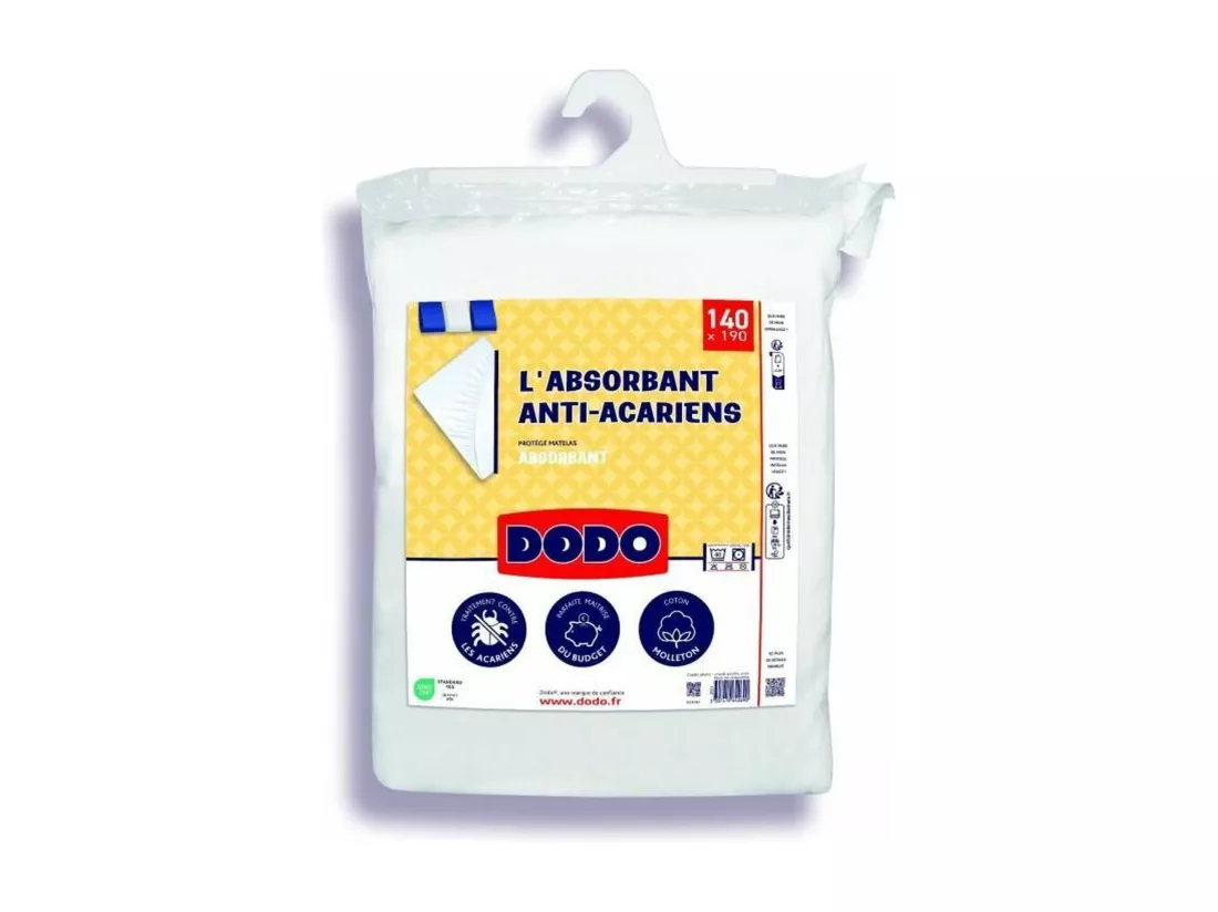 Protège matelas absorbant - 140 x 190 cm - Coton - Anti acariens