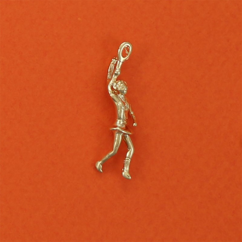 Pendentif joueuse de tennis - Plaqué or