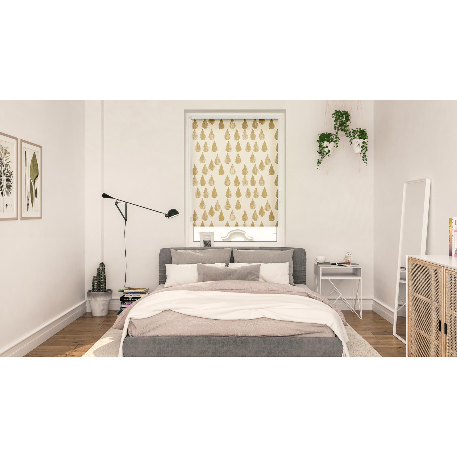 LICHTBLICK Verdunklungsrollo GOLDEN DROPS - gold - 45x150 cm
